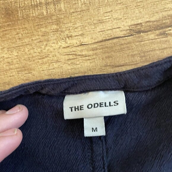 The Odells Women Blue Long Sleeve‎ Blouse Medium M Top - Picture 3 of 7